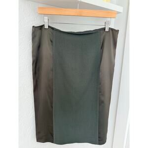 Beymen Olive Green Wool Pencil Skirt | EU 42 / US 10